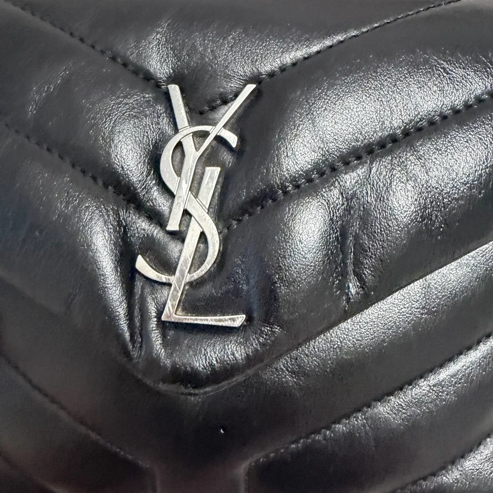 SAINT LAURENT Toy Loulou Calfskin Y Quilted Monogram Crossbody Bag - Picture 9 of 16